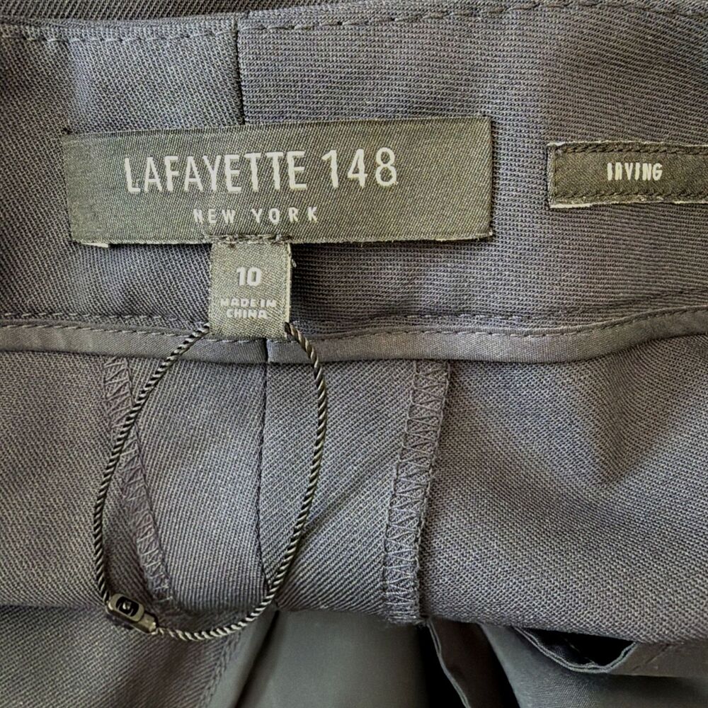 Lafayette 148 Womens 10 Irving Wool Pants Navy Stretch Ankle Dress Career $448 - Picture 9 of 15